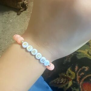 Orange glass bead bracelet